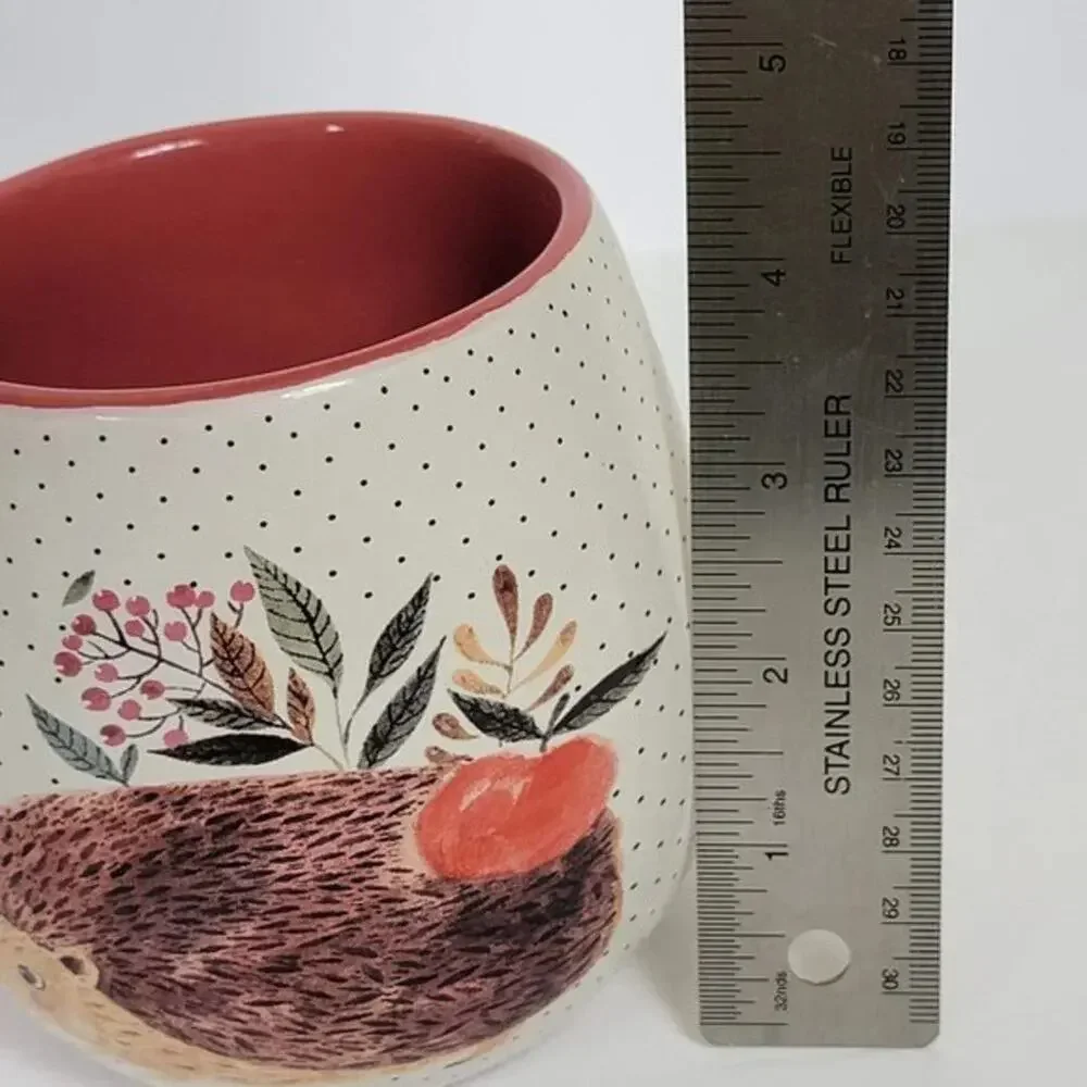 Nicole Miller Home Hedgehog Coffee Mug Large 14oz Ceramic Red Handle